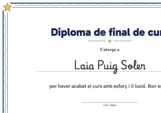 Fitxa d’exemple: Diplomes i Certificats