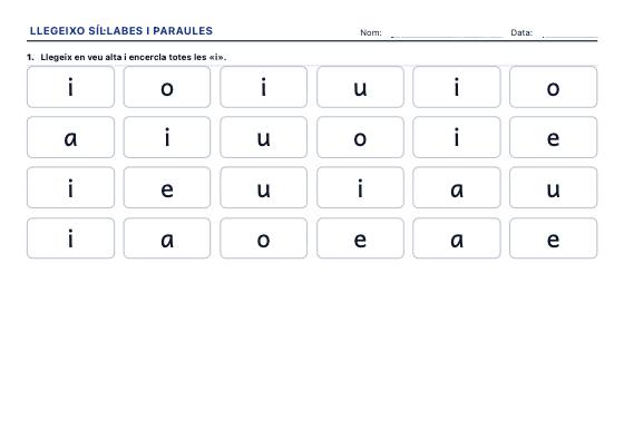 Fitxa d’exemple: Síl·labes i Paraules