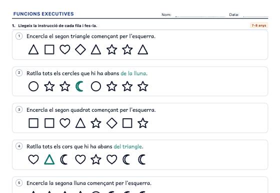 Fitxa d’exemple: Memòria i Funcions Executives