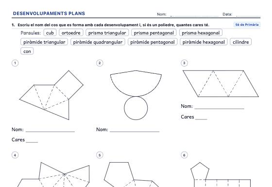 Fitxa d’exemple: Desenvolupaments Plans de Cossos Geomètrics