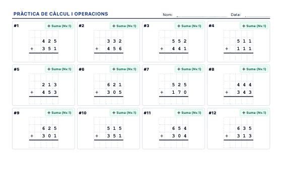 Fitxa d’exemple: Operacions Matemàtiques