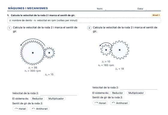 Fitxa d’exemple: Màquines i Mecanismes