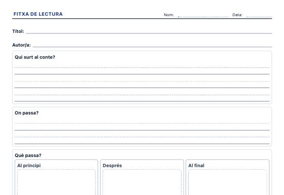 Fitxa d’exemple: Lectura