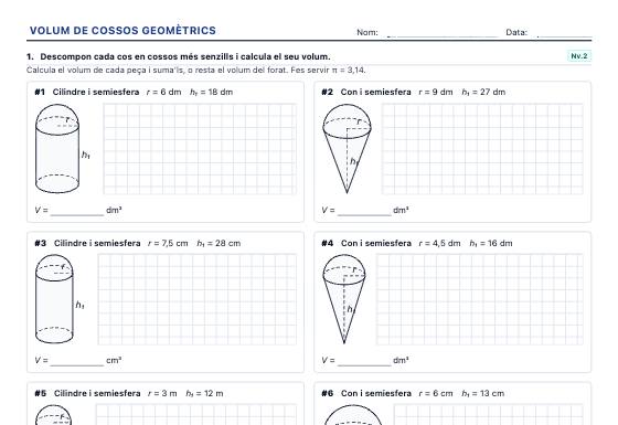 Fitxa d’exemple: Volum de Cossos Geomètrics