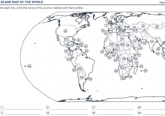 Sample worksheet: Blank Map