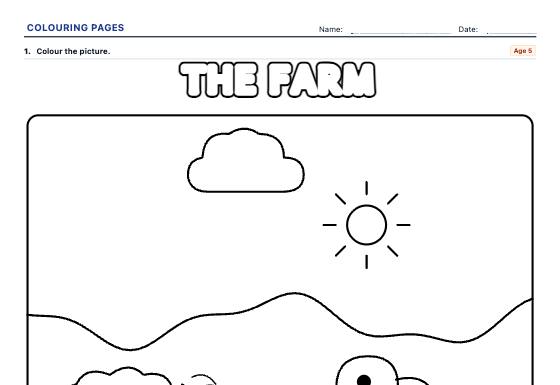 Sample worksheet: Colouring Pages