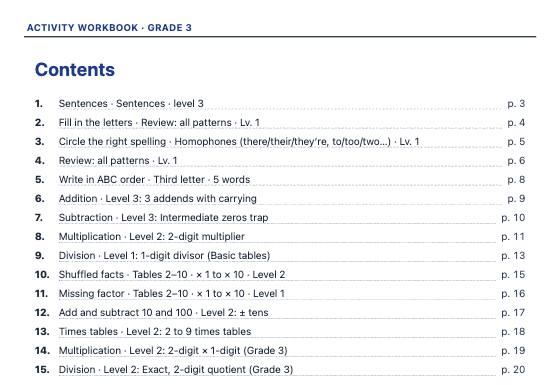 Sample worksheet: Course Workbook