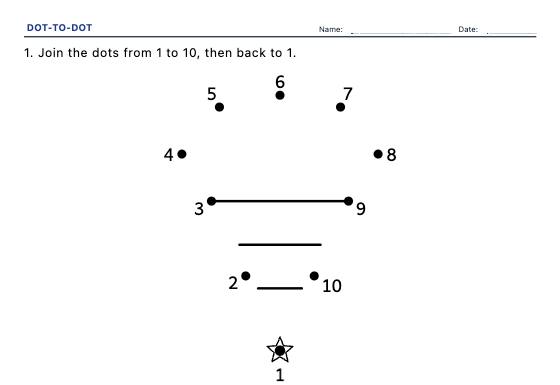 Sample worksheet: Dot-to-Dot