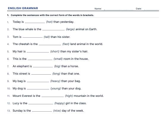 Verb tenses worksheets: present and past simple, continuous