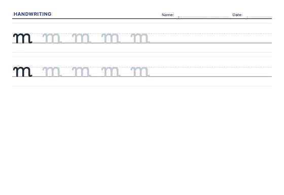 Sample worksheet: Handwriting Practice