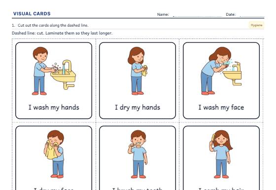 Sample worksheet: Printable Visual