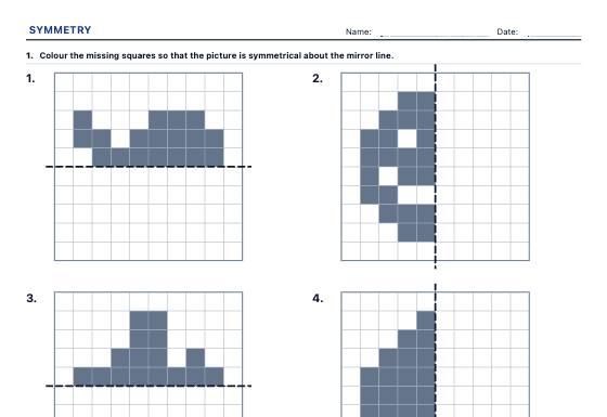 Sample worksheet: Symmetry