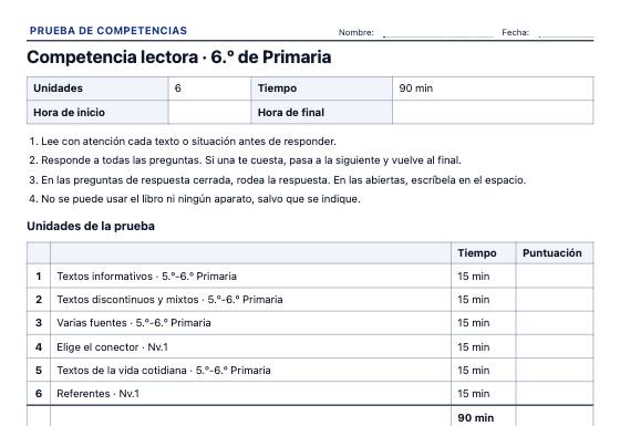 Ficha de ejemplo: Pruebas de Competencias Tipo PISA