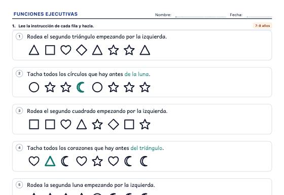 Ficha de ejemplo: Memoria y Funciones Ejecutivas