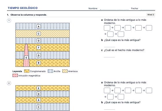 Ficha de ejemplo: Del Tiempo Geológico y los Fósiles
