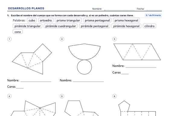 Ficha de ejemplo: Desarrollos Planos de Cuerpos Geométricos