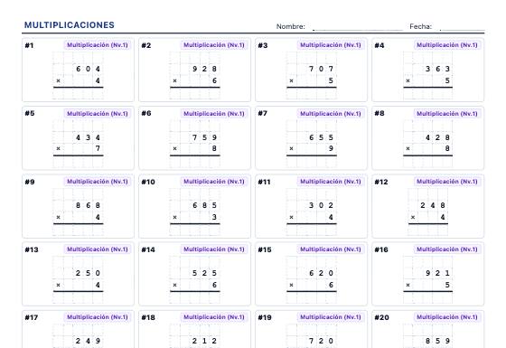 Ficha de ejemplo: Multiplicaciones