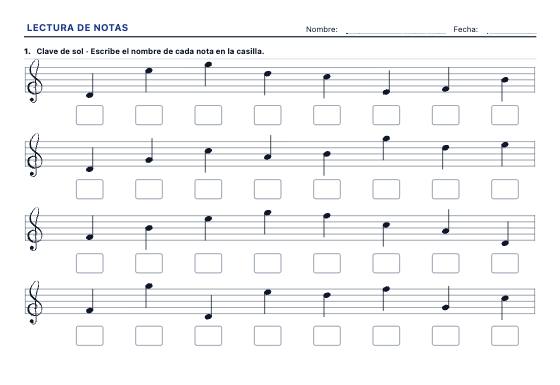Ficha de ejemplo: Lectura de Notas