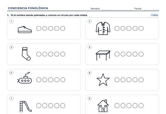 Ficha de ejemplo: Conciencia Fonológica