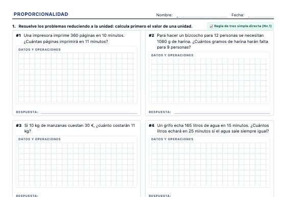 Ficha de ejemplo: Proporcionalidad