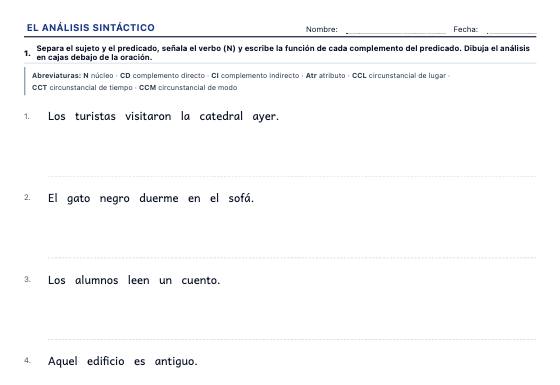 Ficha de ejemplo: Análisis Sintáctico
