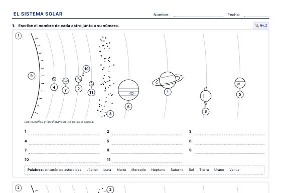 Ficha de ejemplo: Del Sistema Solar