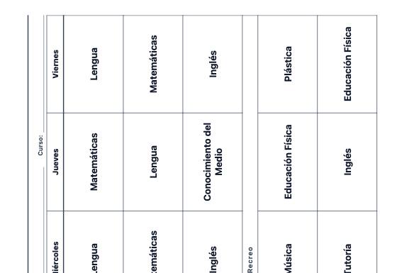 Ficha de ejemplo: Horarios Escolares y Programaciones